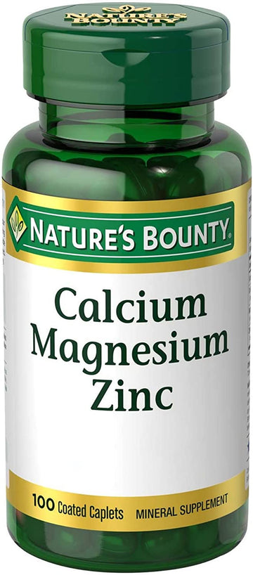 Nature's Bounty Calcium Magnesium & Zinc Caplets, Immune & Supporting Bone Health, 100 Count