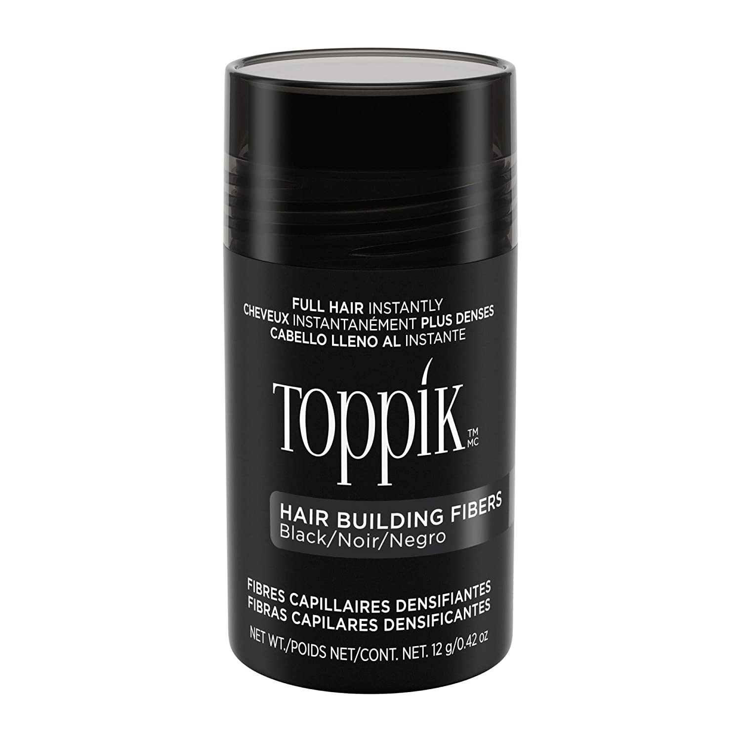 Toppik Hair Building Fibers, White, 12g Fill In Fine or Thinning Hair Instantly Thicker, Fuller Looking Hair 9 Shades for Men & Women