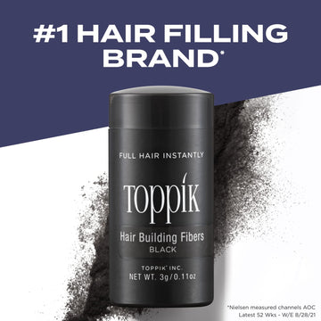 Toppik Hair Building Fibers, White, 12g Fill In Fine or Thinning Hair Instantly Thicker, Fuller Looking Hair 9 Shades for Men & Women