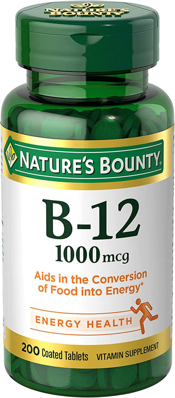 Nature's Bounty Vitamin B12, Supports Energy Metabolism, Tablets, 1000mcg, 200 Ct