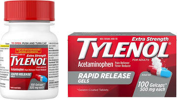 Tylenol Extra Strength Acetaminophen Rapid Release Gels, Pain Reliever & Fever Reducer, 100 ct